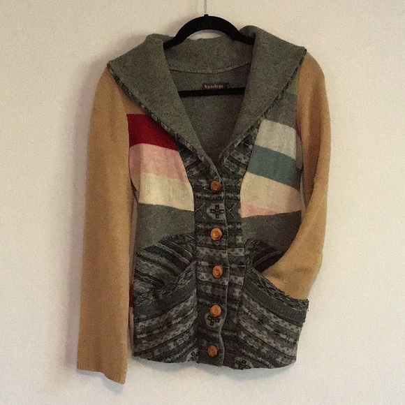 handcut Sweaters - ♻️bohemian HANDCUT striped cardigan earth friendly